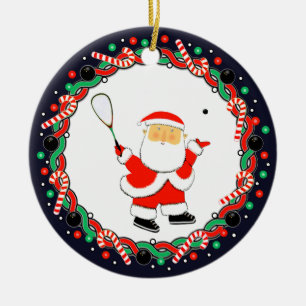 Squash Player Holiday Geschenk Keramik Ornament