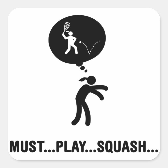 Squash Quadratischer Aufkleber (Vorderseite)