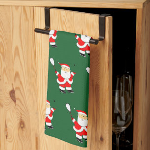 Squash-Spieler-Weihnachtstuch Geschirrtuch