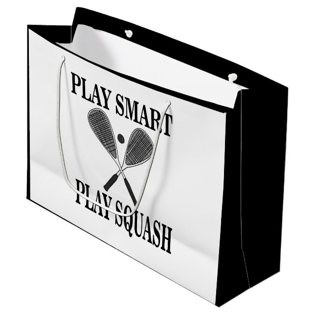 Squash Sport Player Geburtstag Große Geschenktüte (Vorderseite Schrägansicht)