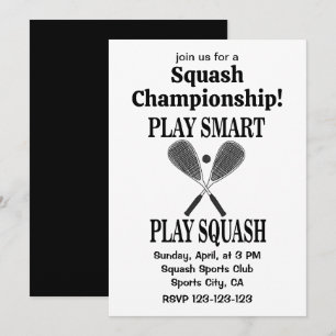 Squash Sports Player Team Play Squash Einladung
