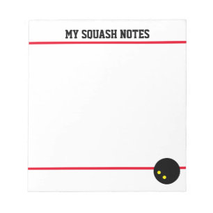 Squashcourtnotizblock mit Doppel-Gelbpunkt-Ball Notizblock