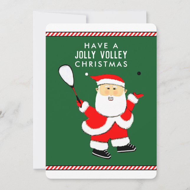 Squashplayer Christmas Feiertagskarte (Vorderseite)