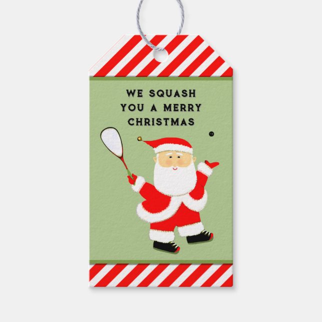 Squashplayer Christmas Geschenkanhänger (Vorderseite)
