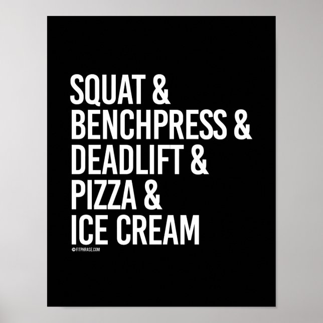 Squat and Benchpress and Deadlift and Pizza -   -  Poster (Vorne)