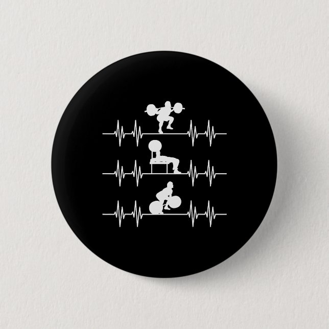 Squat Bench Deadlift Heartbeat Power Heartbeat Button (Vorderseite)