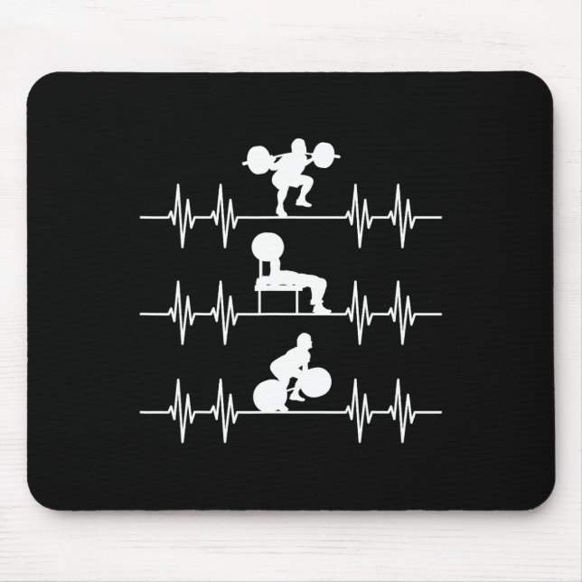 Squat Bench Deadlift Heartbeat Power Heartbeat Mousepad (Vorne)
