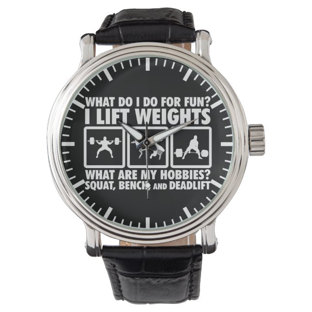 Squat, Bench, Deadlift - Kräftiges Motivierend Armbanduhr (Vorderseite)