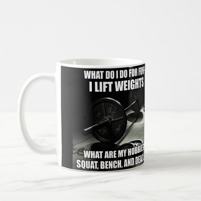 Squat, Bench, Deadlift - Kräftiges Motivierend Kaffeetasse (Links)