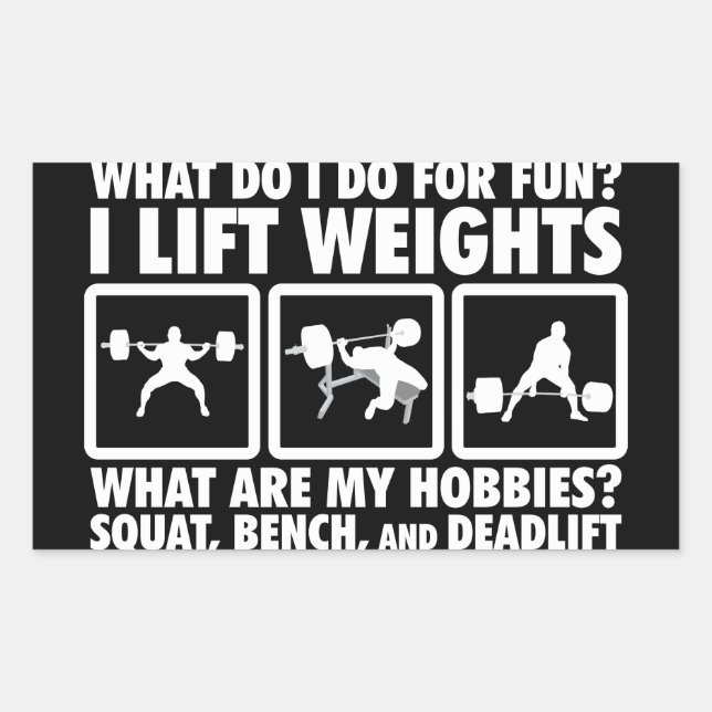 Squat, Bench, Deadlift - Kräftiges Motivierend Rechteckiger Aufkleber (Vorderseite)