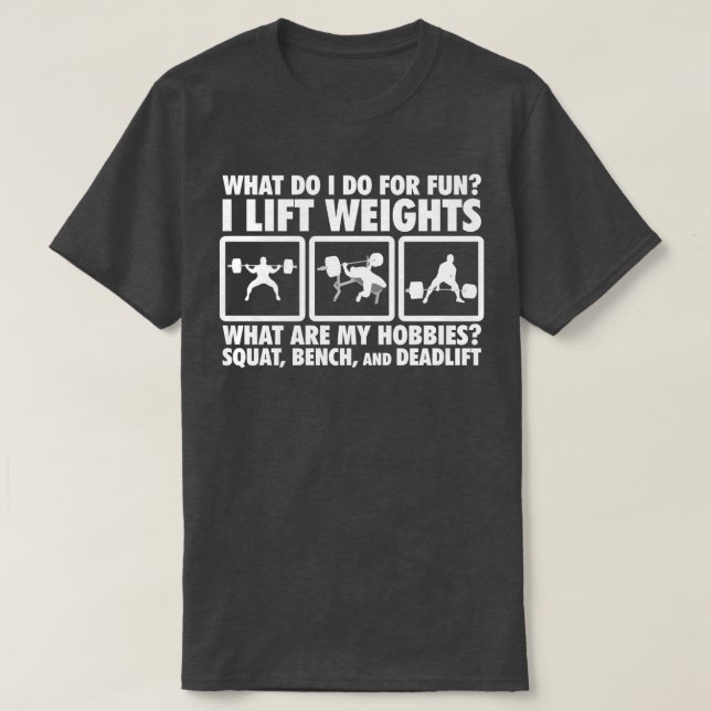 Squat, Bench, Deadlift - Kräftiges Motivierend T-Shirt (Design vorne)
