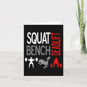 Squat Bench Deadlift T Shirt Gym Weightlift T-Shir Karte