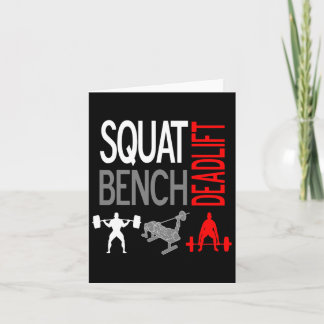 Squat Bench Deadlift T Shirt Gym Weightlift T-Shir Karte