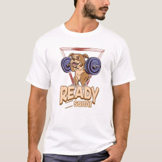 Squat Bulldog Weightlift Funny Gym English Bull T-Shirt