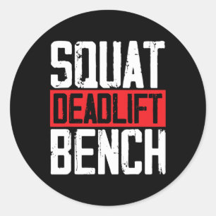 Squat Deadlift Bench Weightlift PowerHebe Bo Runder Aufkleber