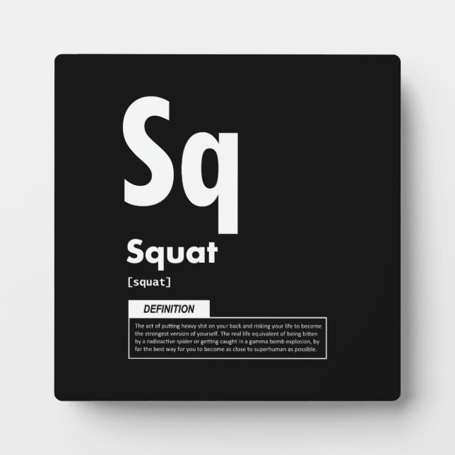 Squat - Periodischer Tisch - Funny Gym Meme Fotoplatte (Vorderseite)