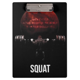 SQUAT - Workout-Motivation Klemmbrett