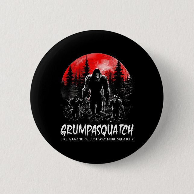 Squatch Funny Bigfoot Vater Sasquatch Yeti Fathers Button (Vorderseite)