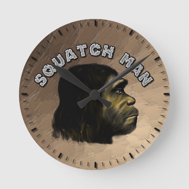 Squatch Man Runde Wanduhr (Vorderseite)