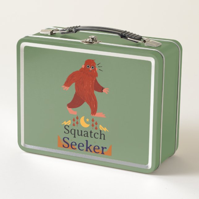 Squatch Seeker großer Fuß Metall Brotdose (Vorderseite)