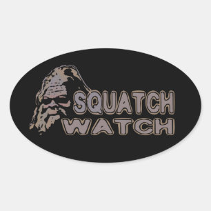 Squatch Watch - Cooles Sasquatch-Gesicht Ovaler Aufkleber