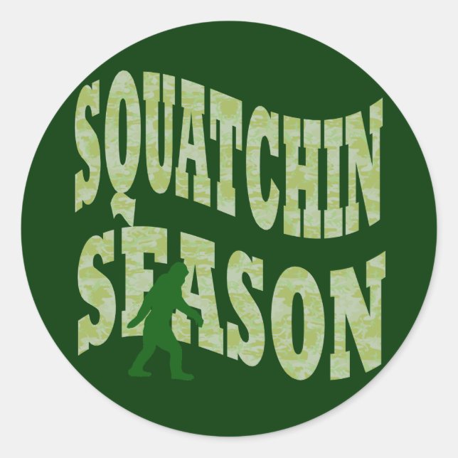 Squatchin-Saison Runder Aufkleber (Vorderseite)