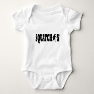 Squatchin, schwarzer Text Baby Strampler