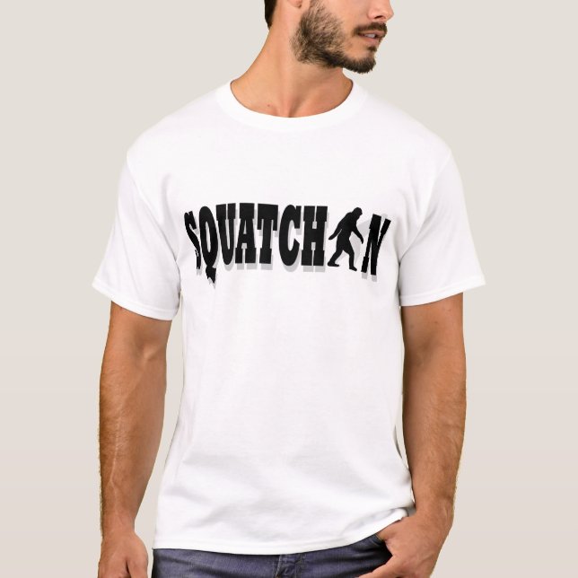 Squatchin, schwarzer Text T-Shirt (Vorderseite)