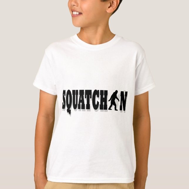 Squatchin, schwarzer Text T-Shirt (Vorderseite)