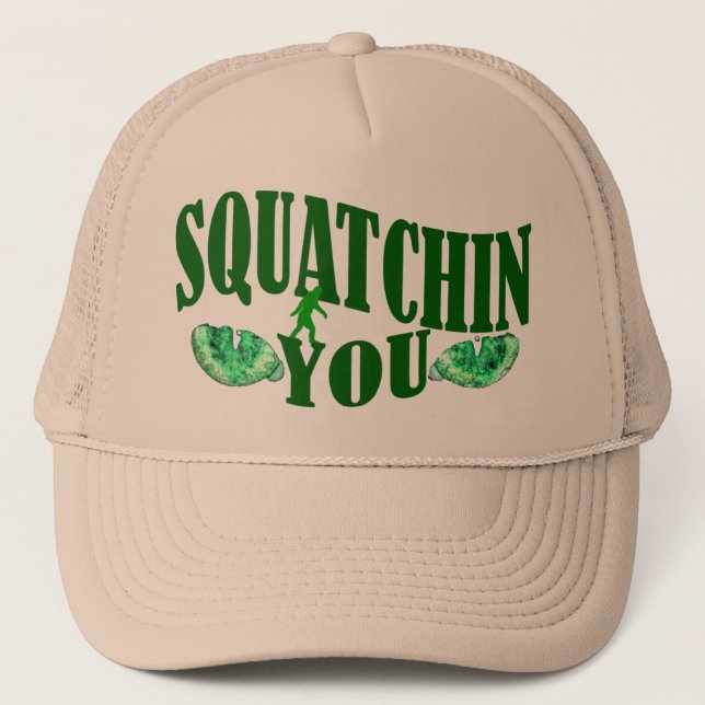 Squatchin Sie Truckerkappe (Vorderseite)