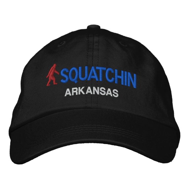 Squatchin und Ihr Staat personalisiert Bestickte Baseballkappe (Vorderseite)