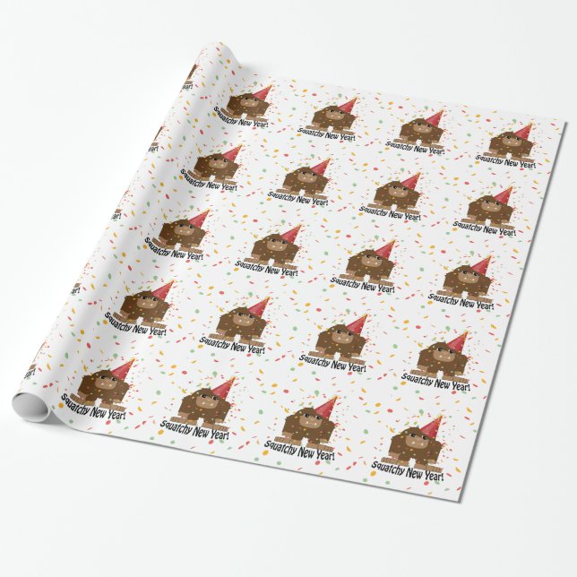 Squatchy New Year Geschenkpapier (Ungerollt)