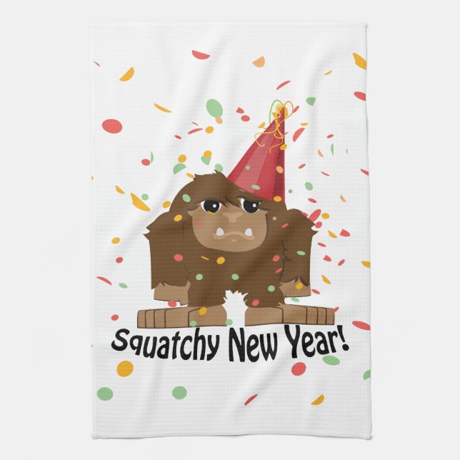 Squatchy New Year Handtuch (Vertikal)