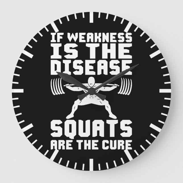 SQUATS SIND DIE KURZE - Workout-Motivierend Große Wanduhr (Vorderseite)