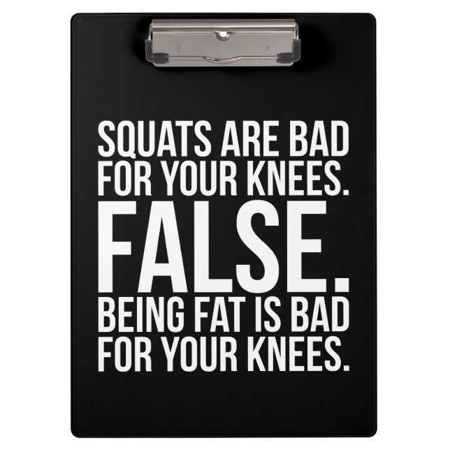 Squats sind schlecht für deine Knie? faux. Fett is Klemmbrett (Vorderseite)