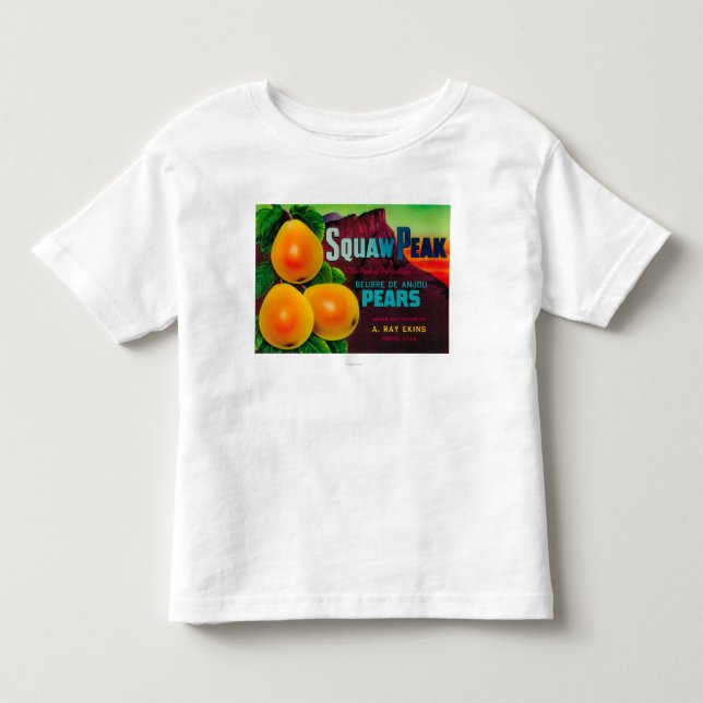 Squaw-Höchstbirnen-Kiste LabelProvo, UT Kleinkind T-shirt (Vorderseite)