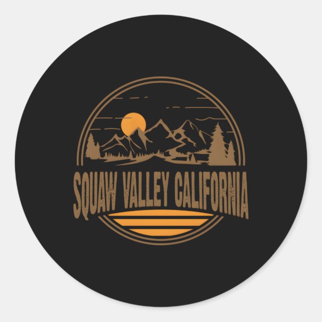 Squaw Valley California Wandern Runder Aufkleber (Vorderseite)