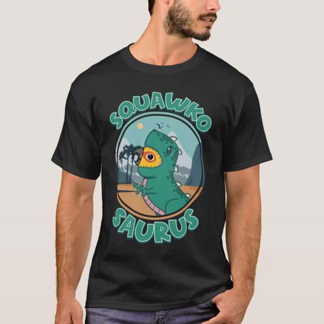 Squawkosaurus Rex Parrot I Jenday Conure T-Shirt (Vorderseite)