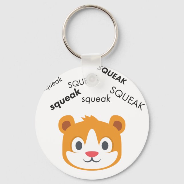 Squeak Hamster Niedlich Emoji Schlüsselanhänger (Vorderseite)