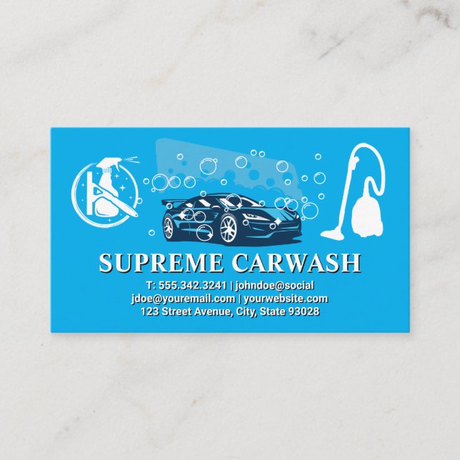 Squeegee | Sprühreinigung | Vakuum | Carwash Visitenkarte (Vorderseite)