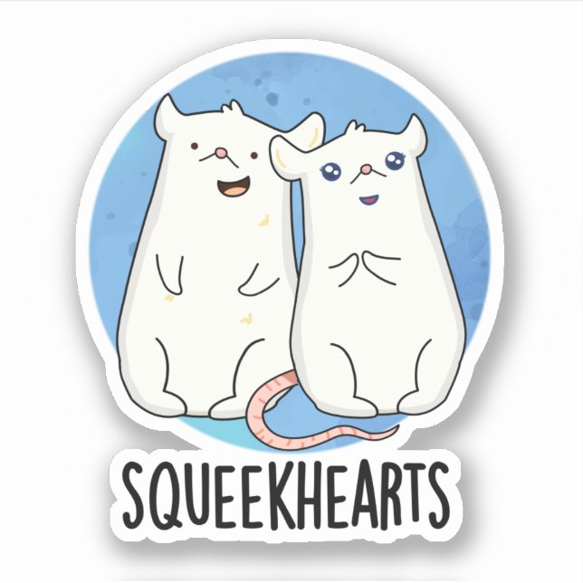 Squeekherzen Funny Mouse Sweetheart Pun Aufkleber (Vorderseite)