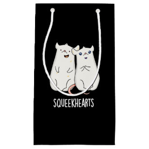 Squeekherzen Funny Mouse Sweetheart Pun Dark BG Kleine Geschenktüte