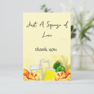 Squeeze der Liebe Lemonade Lemon Citrus Brautparty Dankeskarte