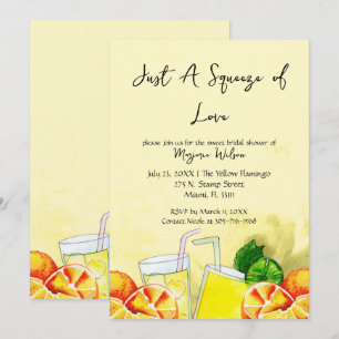 Squeeze der Liebe Lemonade Lemon Citrus Brautparty Einladung