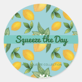 Squeeze die Motivierend Citrus Dekoration des Day  Runder Aufkleber