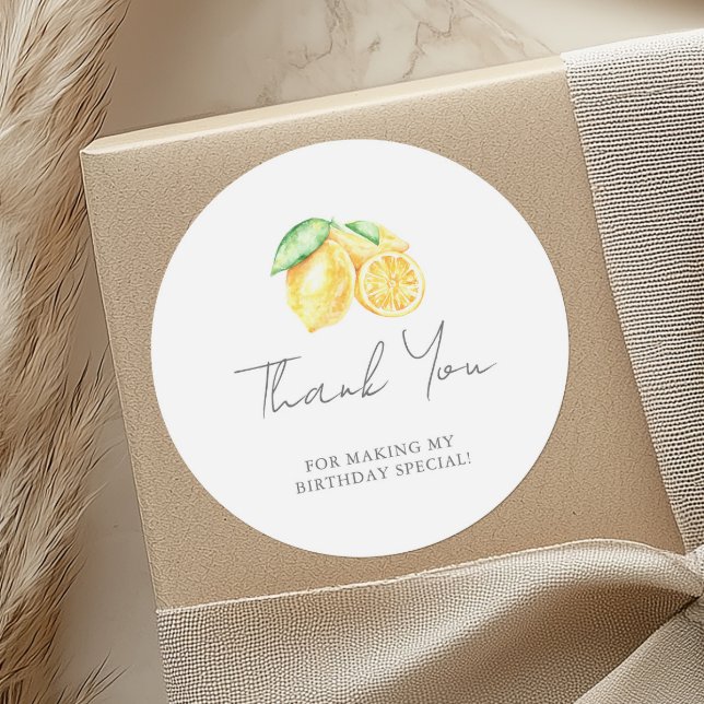 Squeeze Lemon Citrus Baby First Birthday Runder Aufkleber (Von Creator hochgeladen)