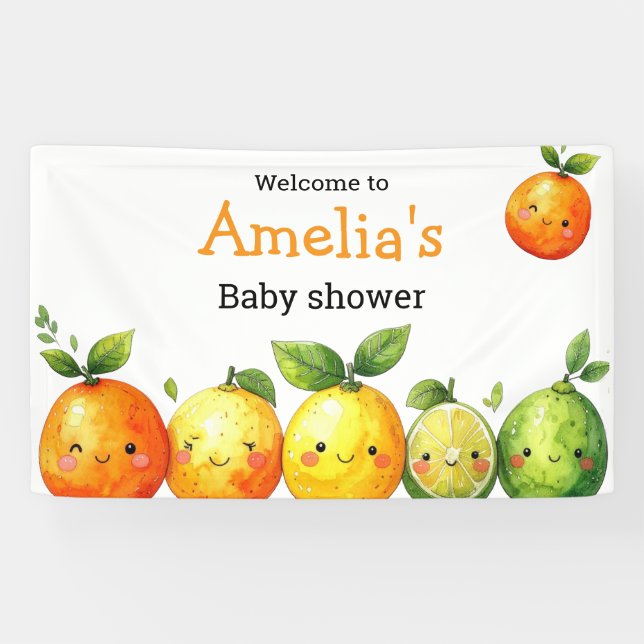 Squeeze Me Citrus-Baby-Shower  Banner (Horizontal)