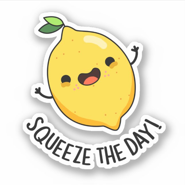 Squeeze the Day Funny Lemon Puff Aufkleber (Vorderseite)