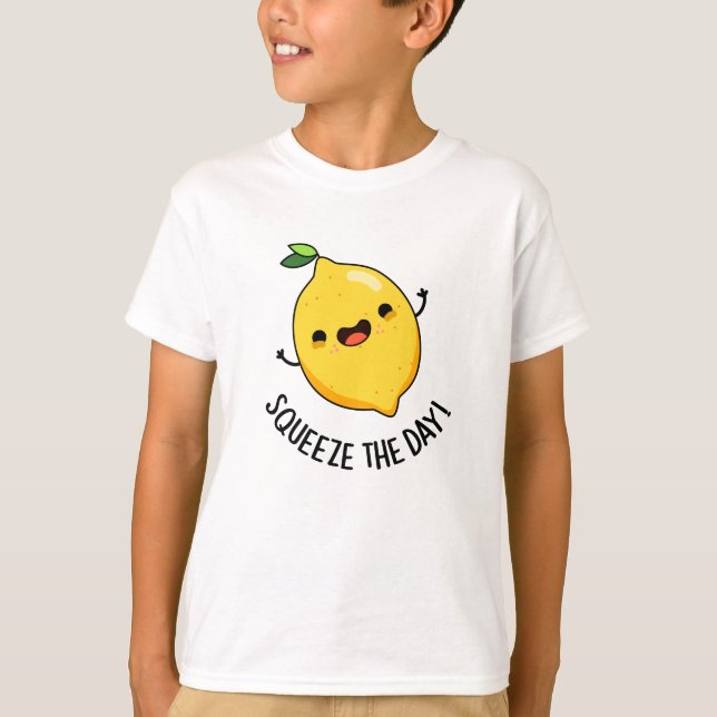 Squeeze the Day Funny Lemon Puff T-Shirt (Vorderseite)