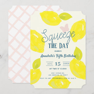 Squeeze the Day Lemon Citrus Girl Birthday Einladung